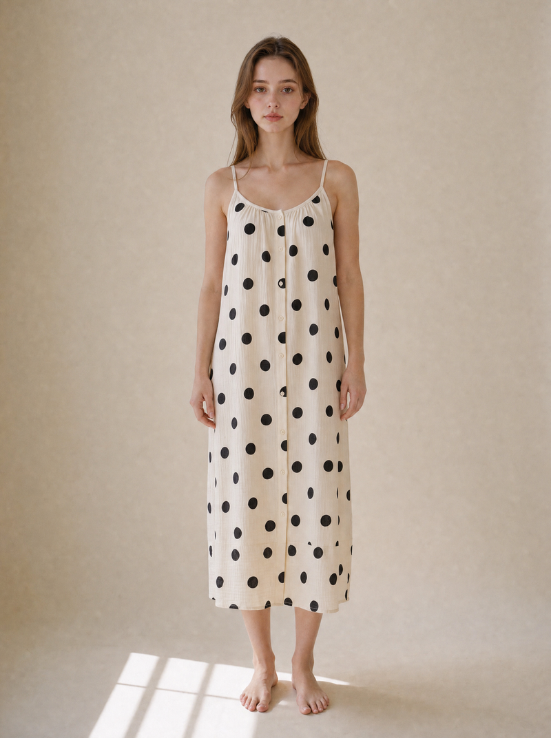 Dotted Gauze Lounge Dress No.087 (Women's)