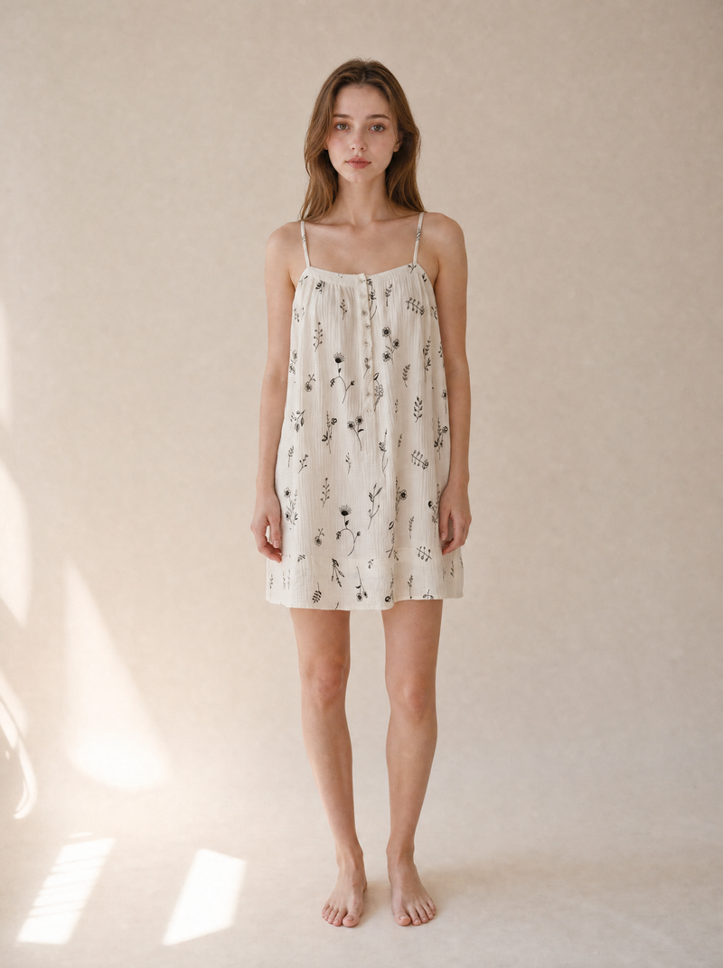 Botanical Gauze Lounge Dress No.092 (Women's)