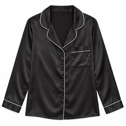 Signature Lounge Set / ブラック：トップス全体（実物参照の生成画像）